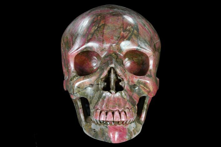 Realistic, Carved Rhodonite Skull #116512
